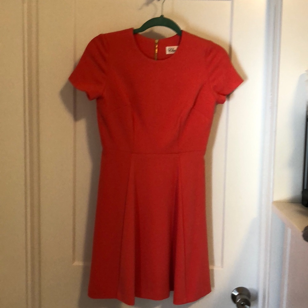 Pink/red dress with gold zipper
